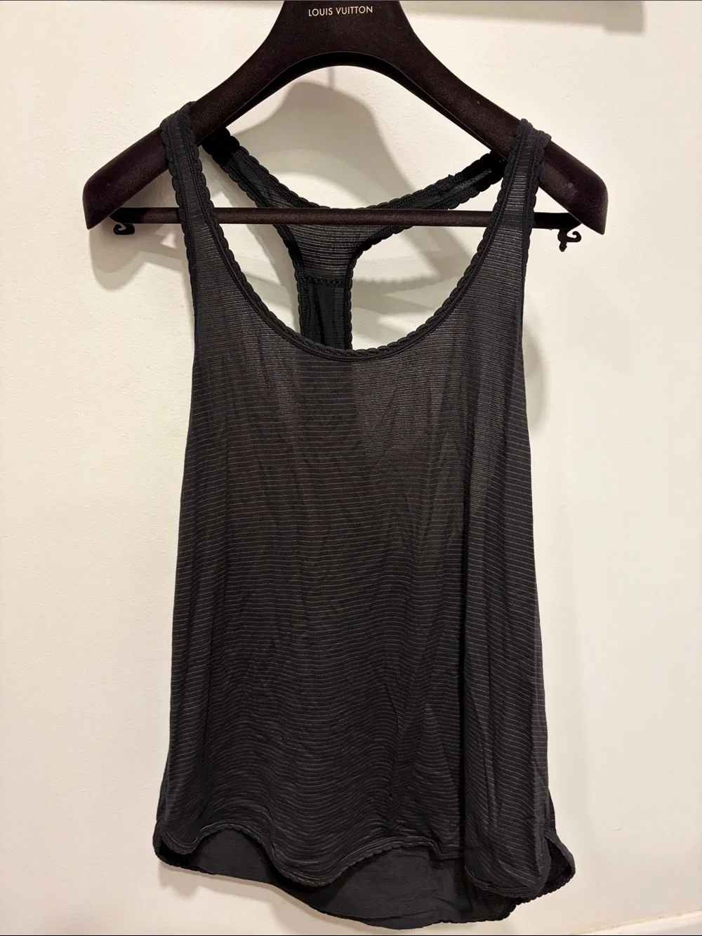 lululemon athletica Black Racerback Tank with Subtle Texture